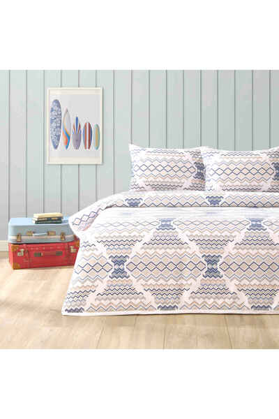 Taç طقم بيك زارييل مطبوع باللون الرمادي مقاس كوين