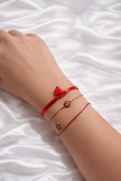 Femenino Kartlı Kutulu Kalp Detaylı Marteniçka Seti Şans Bilekliği