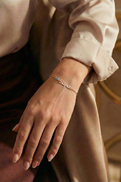 Modafadır 925 Ayar Gümüş Kişiye Özel İsimli Doğum Taşlı 14 Ayar Altın Kaplama...