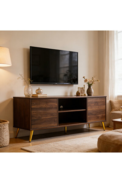 Bleco Modern minimalist style wooden TV cabinet with doors and drawers for st...