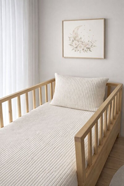 YUSRAMODA Montessori Bed Knitted Pique Cover and Pillowcase