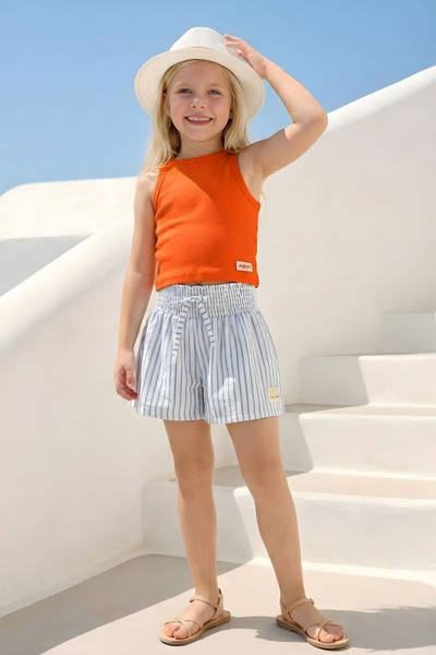 Zeyland Κοριτσίστικο ριγέ σορτς 3-12 ετών μπλε