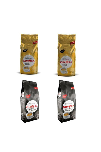 Gimoka 4kg Coffee Beans Bundle – 2 Gran Festa + 2 Aroma Classico | Italian Wh...