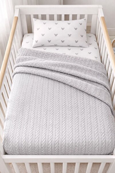 YUSRAMODA Knitted Pique and Sheet Set for Park Bed (60 X 110 cm) - (70 X 120 cm)