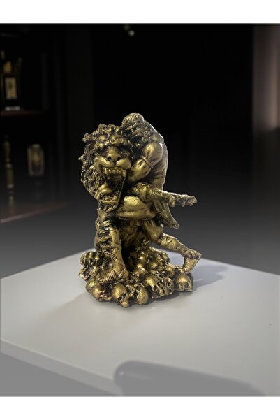 imosas Herakles Nemea Aslanı Heykeli | Mitolojik Dekoratif Biblo | 18 cm | An...