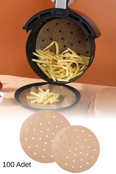 Privo 100 Pieces of Airfryer Baking Paper Disposable Oil-Proof Non-Stick Roun...