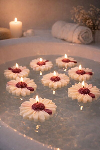 Handmade Bloom Ritual Set of 8 Floating Candles Made from Premium Natural Soy...