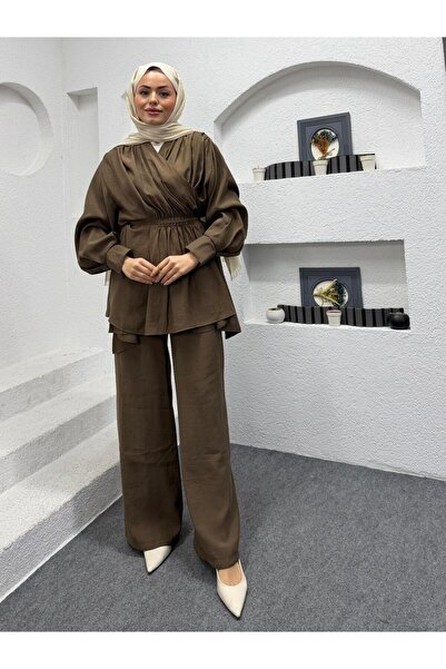 Warga Beli Elastic Waisted Kimono Tesutur Suit