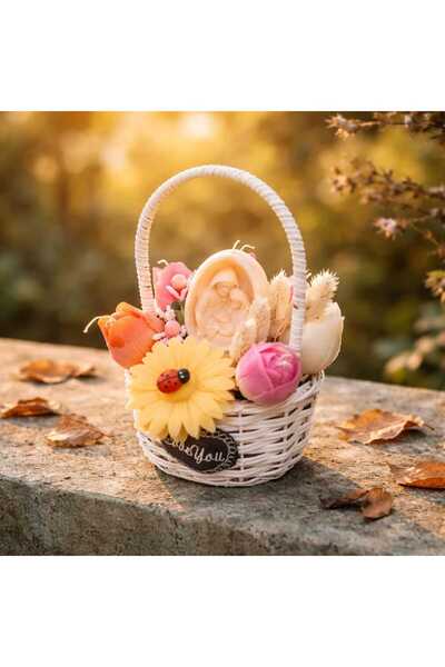 victiny Handmade gift basket made of fragrant flowers made of natural soy wax...