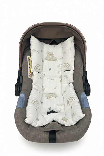 Ponchik %100 Pamuk Müslin Kumaş Boncuk Silikon Dolgulu Puset ve Oto Koltuğu Y...