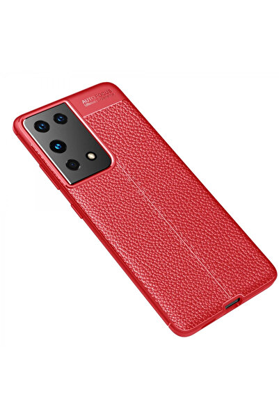 isiltikidsmoda غطاء Newface لهاتف Samsung Galaxy S21 Ultra بتركيز تلقائي - أحمر