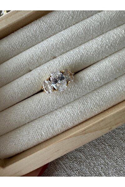 ringbox Special Series - Gold 3 Oval Stone Ring