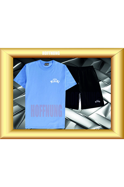 HOFFNUNG Unisex Casual Short Sleeve Set with Miam Print Outdoor Spring/Summer...