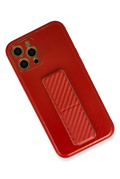 isiltikidsmoda Newface iPhone 12 Pro Case Coco Carbon Stand Cover - Red