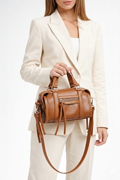 ÇANTAM GELSİN Women's Cylinder Model Hand and Shoulder Bag Size (25X14 cm)