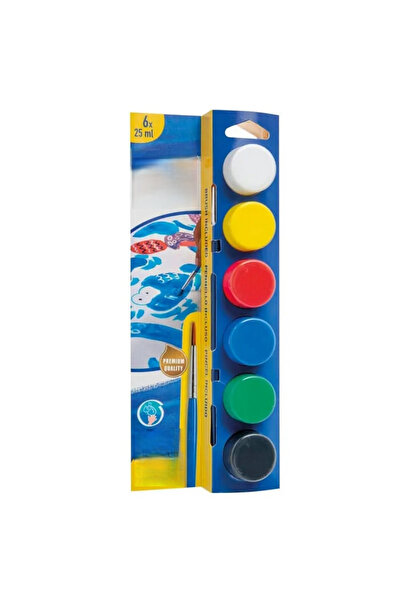 lowell home مجموعة ألوان مائية قابلة للغسل 25 مل × 6 ألوان مع فرشاة