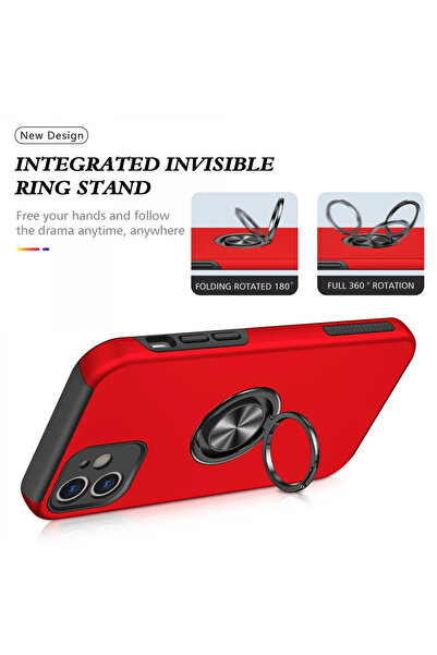 isiltikidsmoda Newface iPhone 12 Mini Case Elite Ring Cover - Red