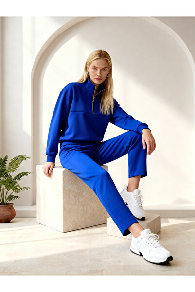 LAPS Alya Women's Half-Zip Comfortable Loose Fit Tracksuit Set