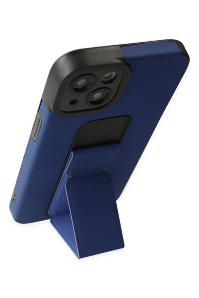 isiltikidsmoda نيوفيس حافظة ايفون 14 بلس ميجا ستاند سيليكون - ازرق