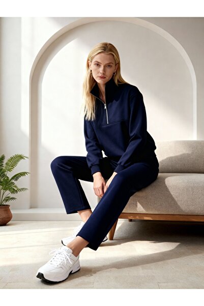 LAPS Alya Women's Half-Zip Comfortable Loose Fit Tracksuit Set