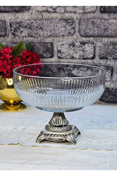 SEÇKİNEV وعاء سكر معدني من ريفر توكيو مع قاعدة، ووعاء سلطة، ووعاء فواكه