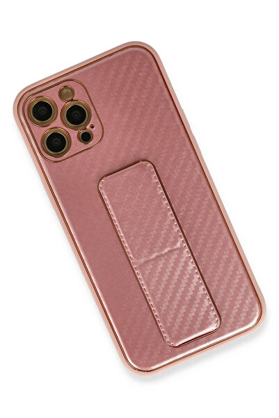 isiltikidsmoda Newface iPhone 12 Pro Case Coco Carbon Stand Cover - Pink