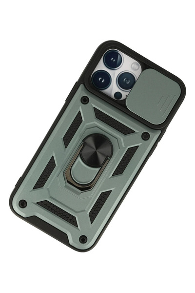 isiltikidsmoda Newface iPhone 13 Pro Case with Pars Lens Ring Silicone - Green