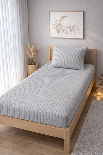 YUSRAMODA Single Person Pique Coverlet and Pillowcase (90X 190 cm)