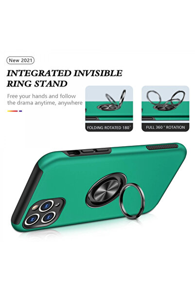 isiltikidsmoda Newface iPhone 11 Pro Max Case Elite Cover with Ring - Green