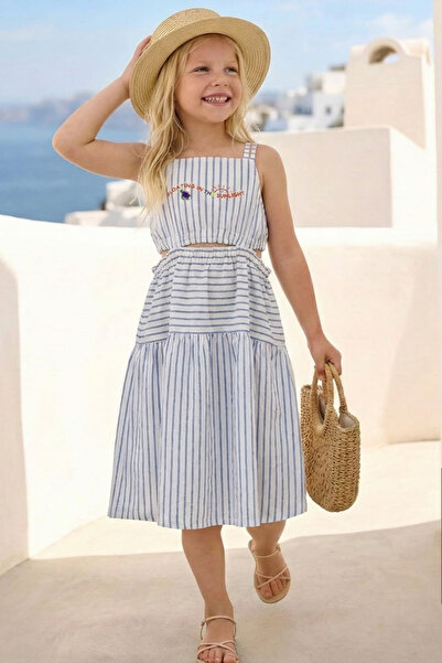 Zeyland Κοριτσίστικο ριγέ φόρεμα 3-12 ετών μπλε