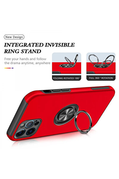isiltikidsmoda Newface iPhone 12 Pro Max Case Elite Ring Cover - Red