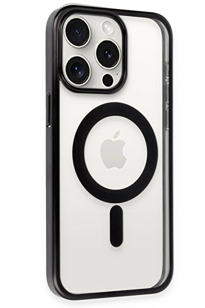 isiltikidsmoda Newface iPhone 15 Pro Max Case Erozi Magsafe Cover - Black