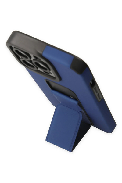 isiltikidsmoda نيوفيس حافظة آيفون 13 برو ميجا ستاند سيليكون - أزرق