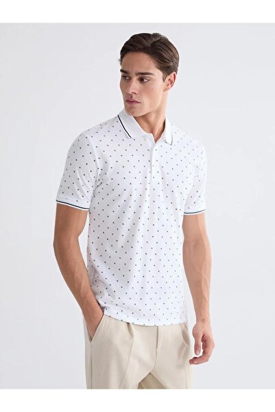 LC Waikiki Λευκό ανδρικό μπλουζάκι πόλο με λαιμόκοψη Με σχέδιο Standard Fit (S6)