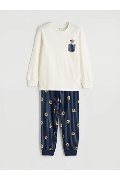 LC Waikiki Štampano okrugla kragna Komplet pidžama za dečake (S6)