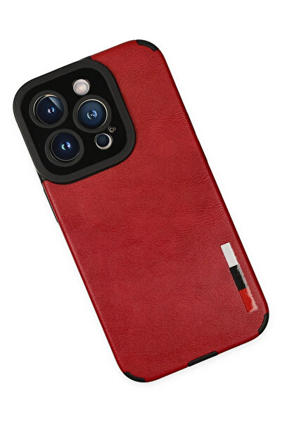 isiltikidsmoda Newface iPhone 14 Pro Case Loop Leather Silicone - Red