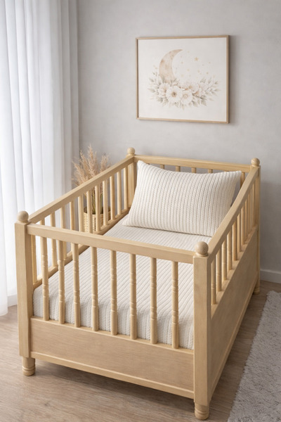 YUSRAMODA Knitted Pique Coverlet and Pillowcase for Park Bed (60X110Cm) (70X1...