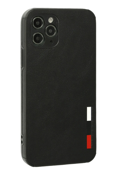 isiltikidsmoda Newface iPhone 11 Pro Max Case Loop Leather Silicone - Black