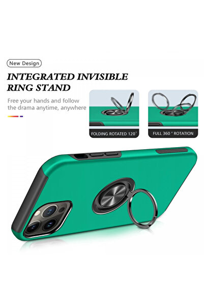 isiltikidsmoda Newface iPhone 13 Pro Max Case Elite Cover with Ring - Green
