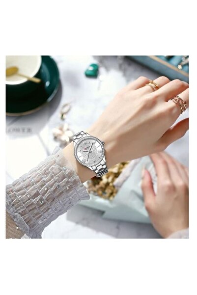 Curren 9084 Silver Original Brand Stainless Steel Band Wrist Watch For Women ...