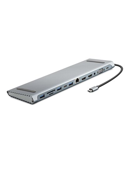 naque منفذ Type-C HDTV 2 * Type-C + 2 * HDMI + 3 * USB3.0 + VGA + صوت + LAN +...