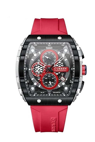 Curren Men's waterproof chronograph watch with silicone strap