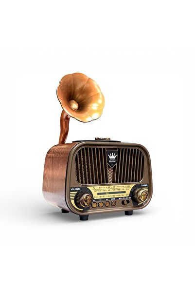 ROYALTREND Nostalji Gramafon Radyo, Şık Tasarım, Trend Nostajik Bluetooth Radyo