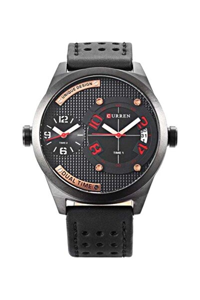 Curren Men's Water Resistant Analog Wrist Watch 8252 - 50 mm -Black