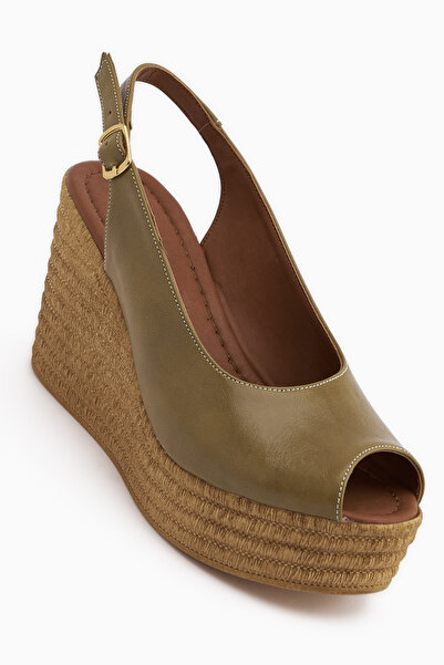 Limoya Caty Khaki Wedge Heeled Women's Sandals