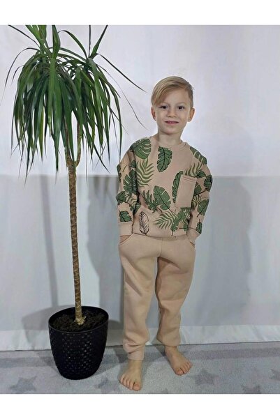 Jannock Set sport casual pentru copii, din bumbac pieptănat cu 2 fire, combin...