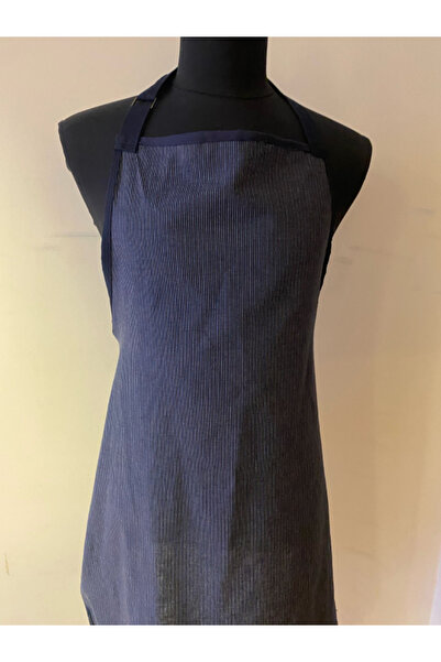 MARTEN Waiter Cafe Service Chef's Apron Navy Blue Striped Full-Length Apron