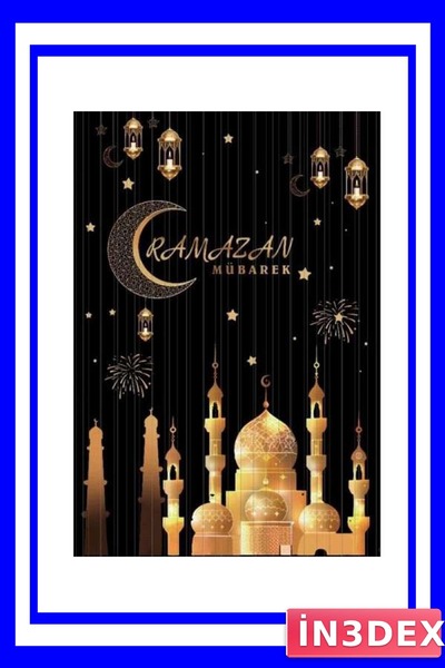 İN3DEX Metalized Curtain Decoration Ramadan Themed Glittering Ornament