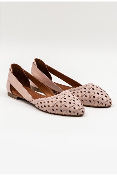 Dasha Balerini dama roz pal din piele naturala perforata