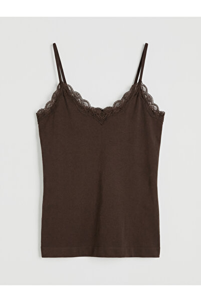 LC Waikiki Özmarka Νέα Σεζόν Γυναικεία Αθλητική Μπλούζα με Λαιμόκοψη V και Δα...